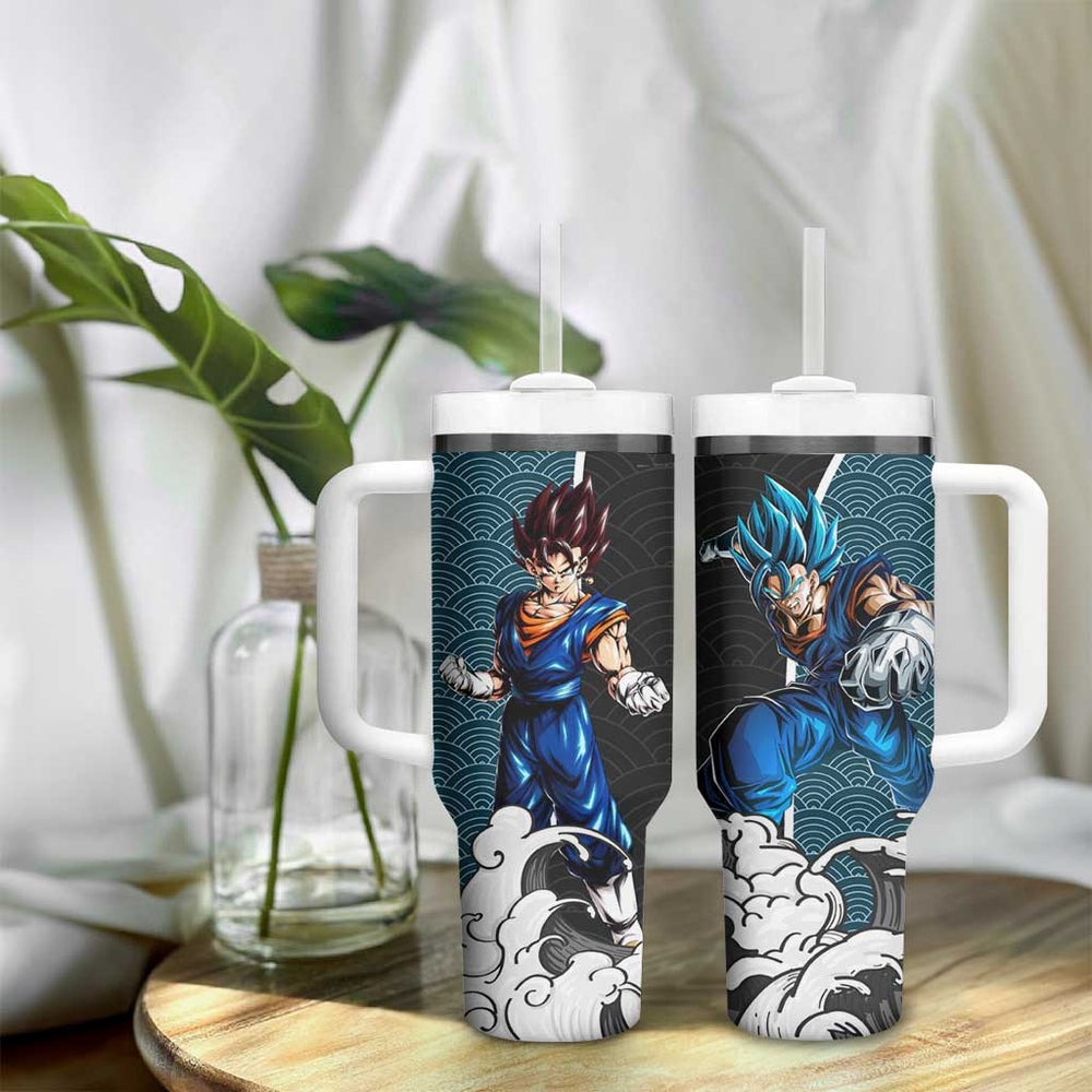 Vegito Japanese Kanagawa - Dragon Ball Tumbler With Handle Anime Japan Style TS04 Vegito Japanese Kanagawa - Dragon Ball Tumbler With Handle Anime Japan Style TS04