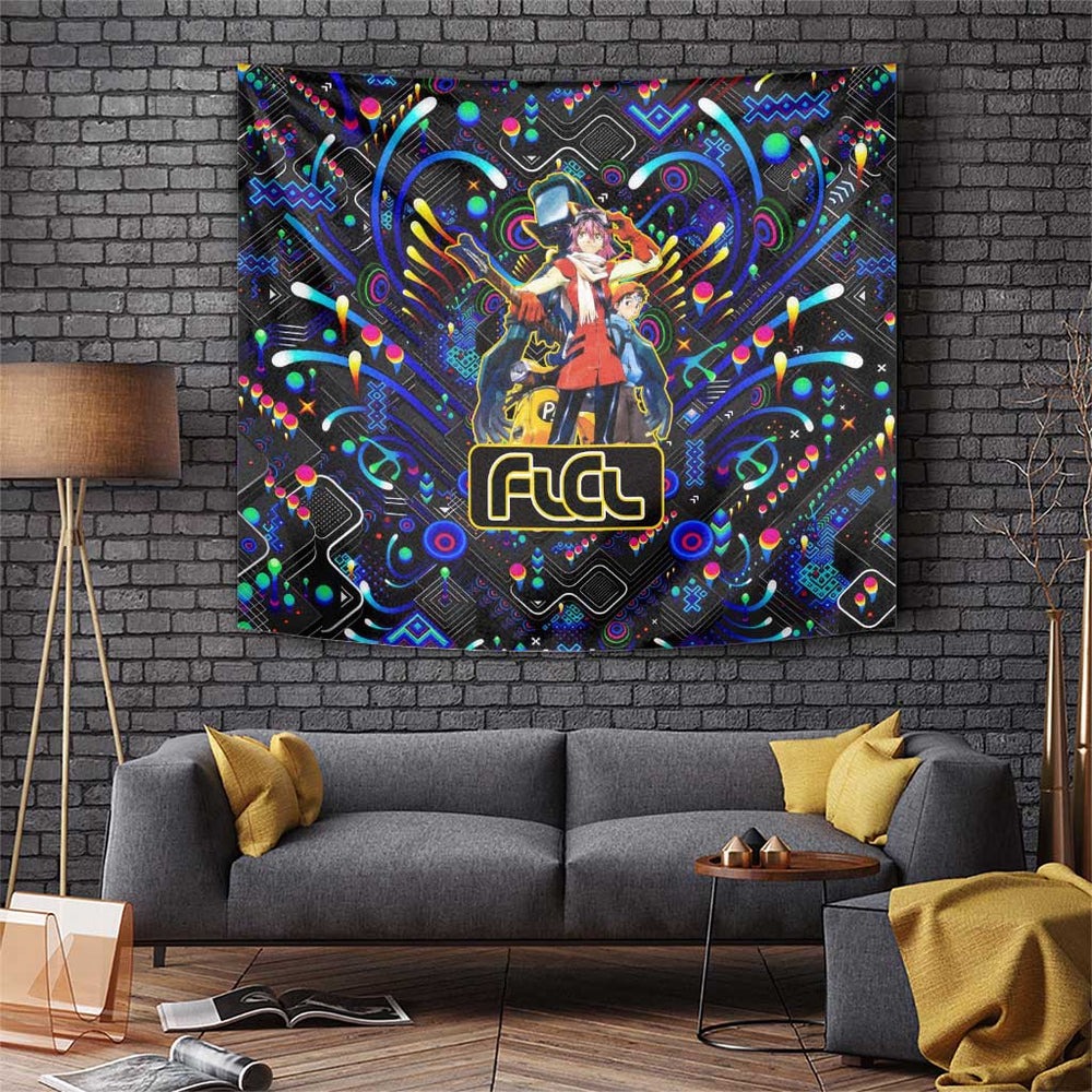 Vibing FLCL Tapestry Anime Mix Colorful Abstract Style TS04