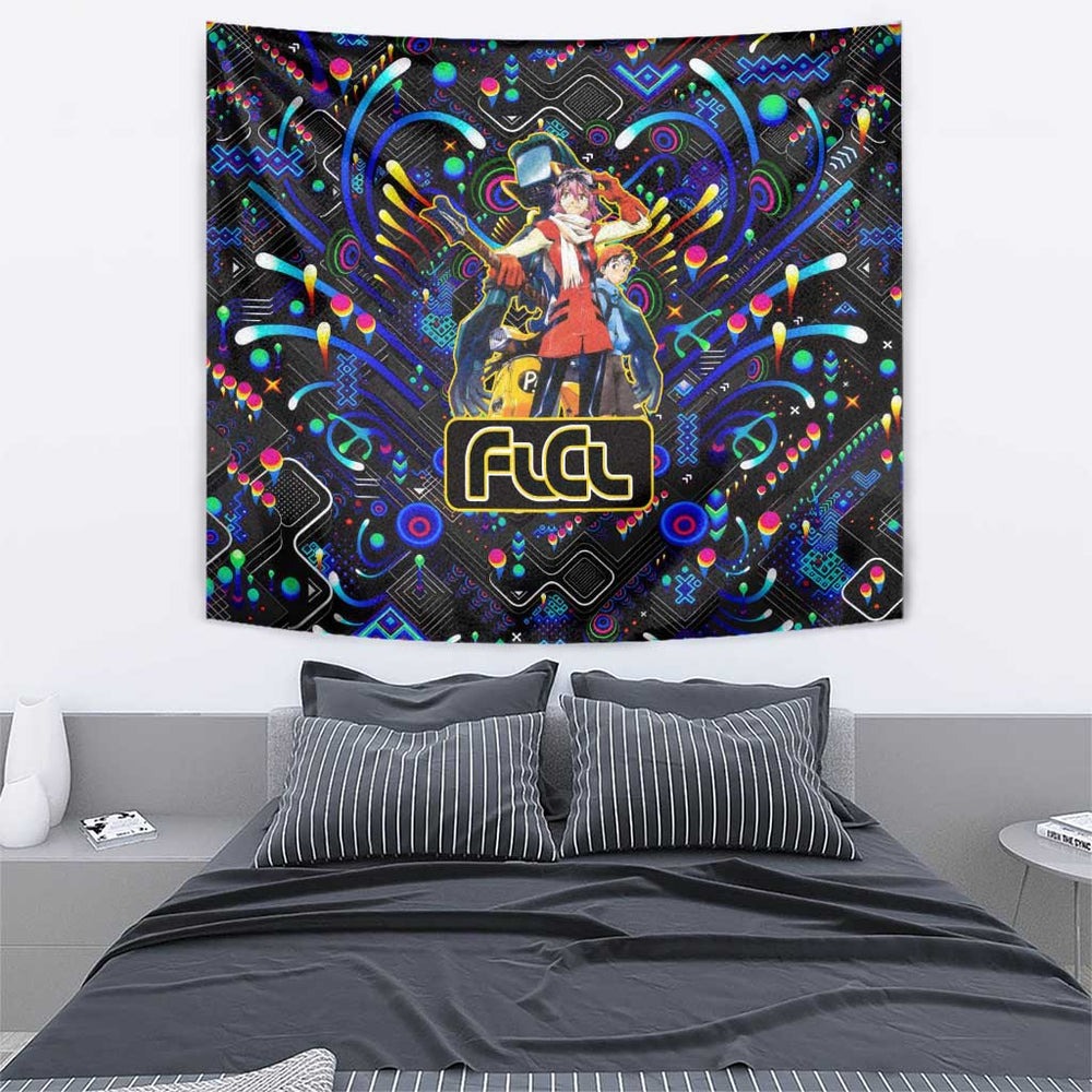 Vibing FLCL Tapestry Anime Mix Colorful Abstract Style TS04
