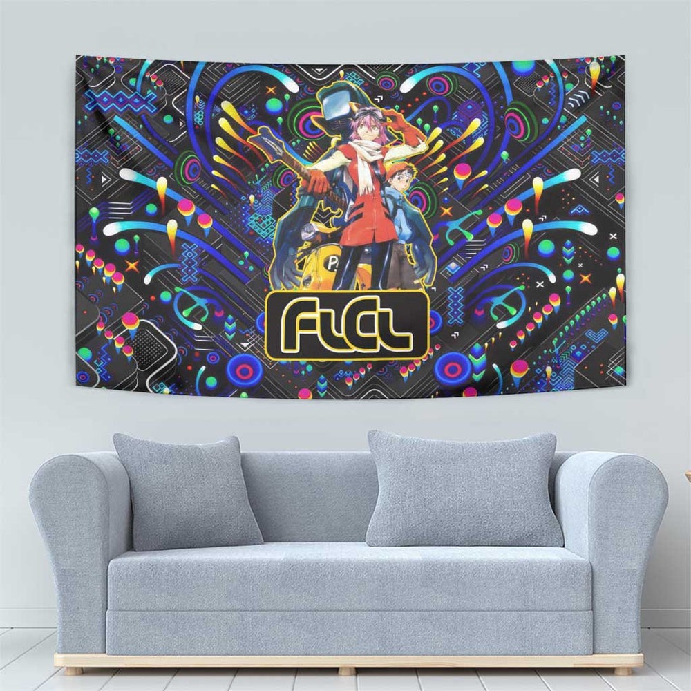 Vibing FLCL Tapestry Anime Mix Colorful Abstract Style TS04