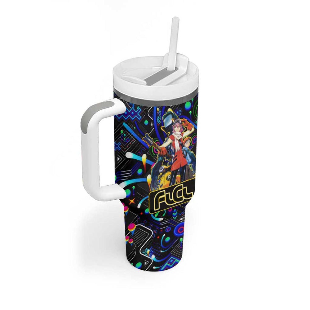 Vibing FLCL Tumbler With Handle Anime Mix Colorful Abstract Style TS04