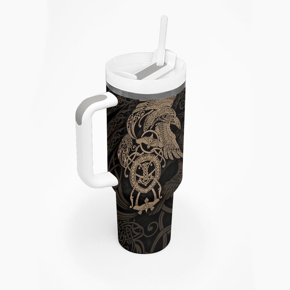 Viking Raven Tumbler With Handle Fear Not Death For the Hour Of Your Doom TS04 Viking Raven Tumbler With Handle Fear Not Death For the Hour Of Your Doom TS04