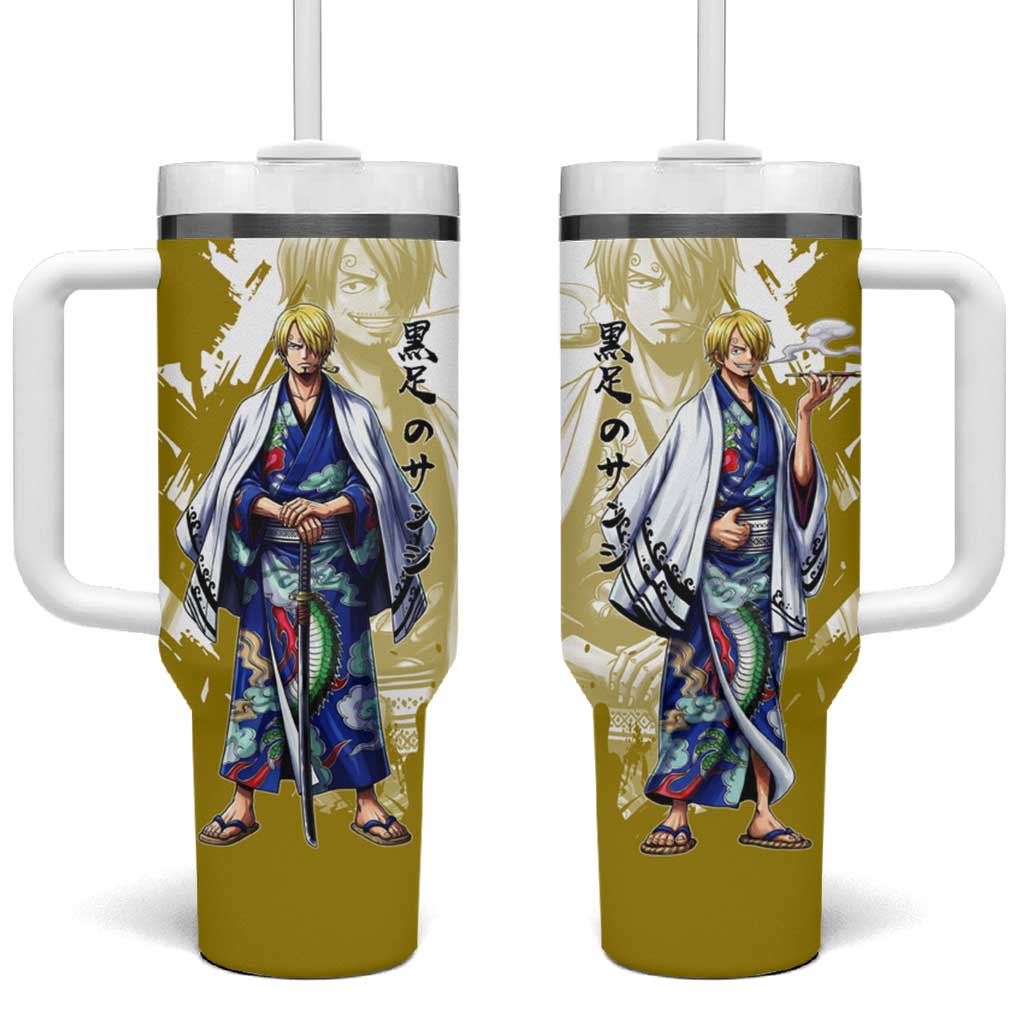 Vinsmoke Sanji - Wano Arc Samurai Style Tumbler With Handle Sanji in Traditional Kimono - One Piece Wano Edition TS04
