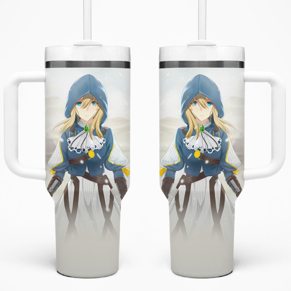 Violet Tumbler With Handle Violet Evergarden TS04 Violet Tumbler With Handle Violet Evergarden TS04