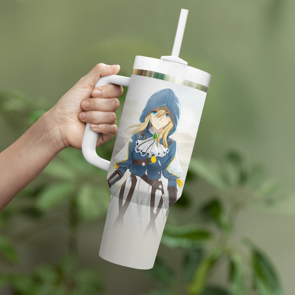 Violet Tumbler With Handle Violet Evergarden TS04 Violet Tumbler With Handle Violet Evergarden TS04