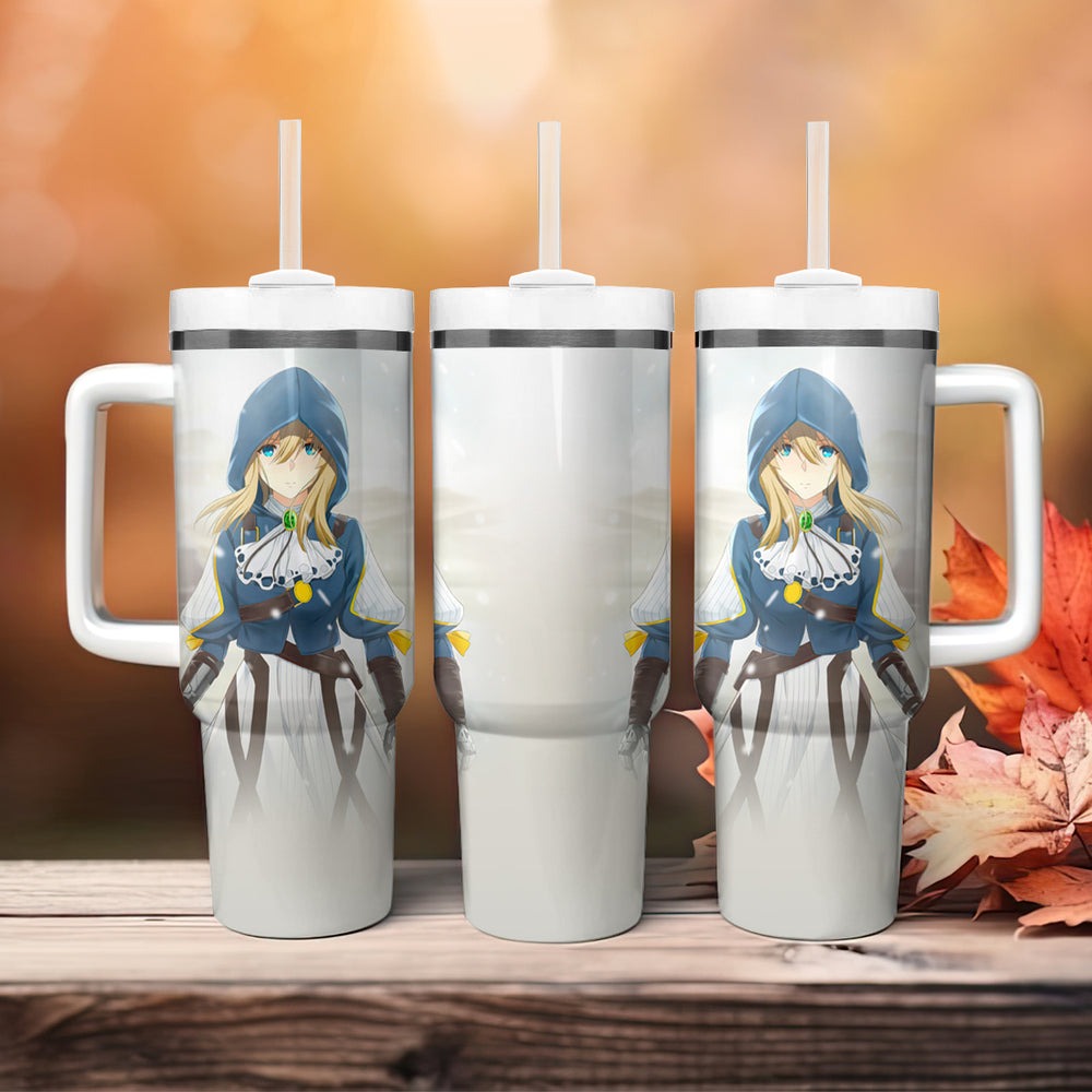 Violet Tumbler With Handle Violet Evergarden TS04 Violet Tumbler With Handle Violet Evergarden TS04