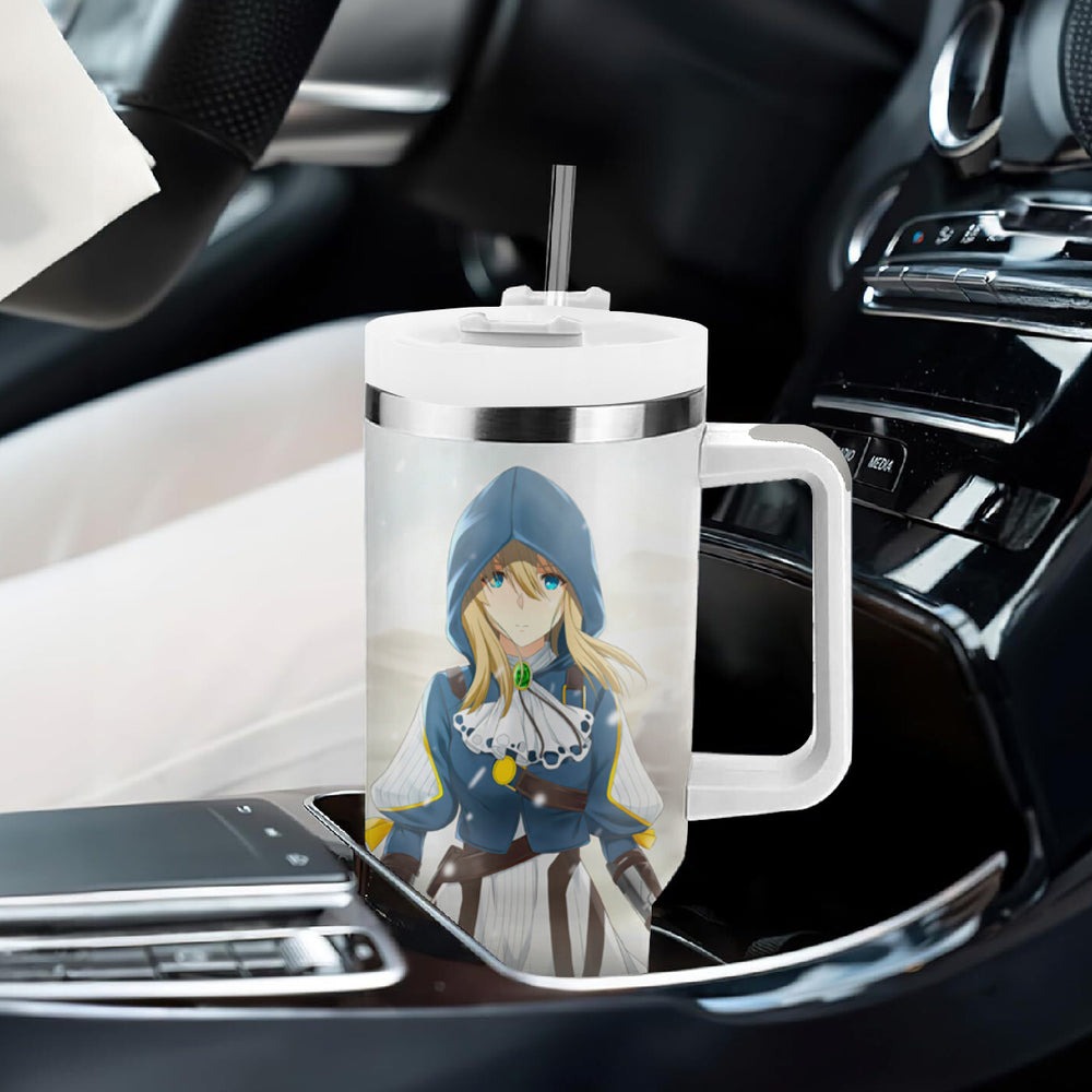 Violet Tumbler With Handle Violet Evergarden TS04 Violet Tumbler With Handle Violet Evergarden TS04