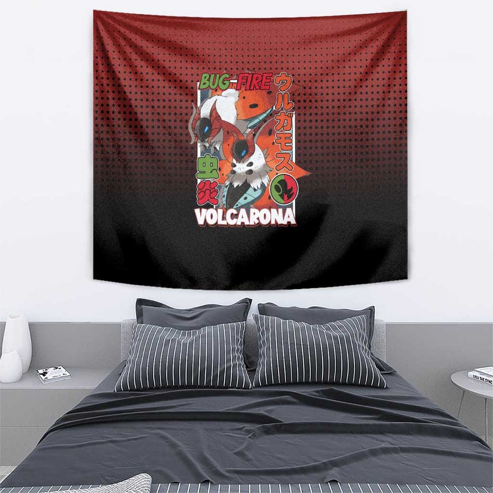 Volcarona from Poké Tapestry Bug and Fire Types Featuring Bright and Fiery Design TS04