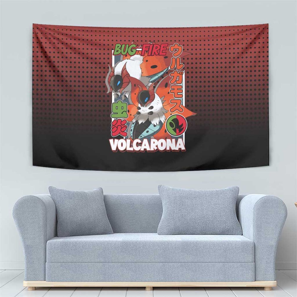 Volcarona from Poké Tapestry Bug and Fire Types Featuring Bright and Fiery Design TS04