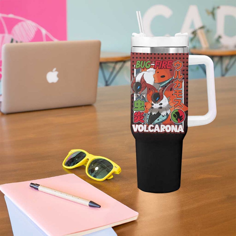 Volcarona from Poké Tumbler With Handle Bug and Fire Types Featuring Bright and Fiery Design TS04