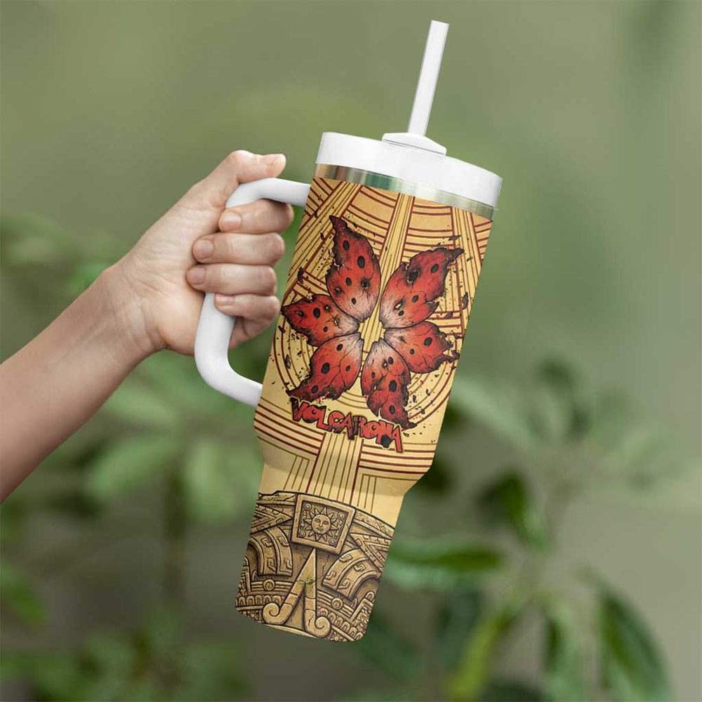 Volcarona Tumbler With Handle Aztec Sun God Tapestry Art TS04 Volcarona Tumbler With Handle Aztec Sun God Tapestry Art TS04