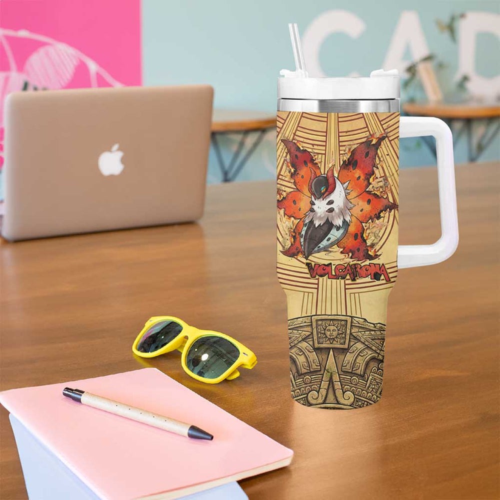 Volcarona Tumbler With Handle Aztec Sun God Tapestry Art TS04 Volcarona Tumbler With Handle Aztec Sun God Tapestry Art TS04
