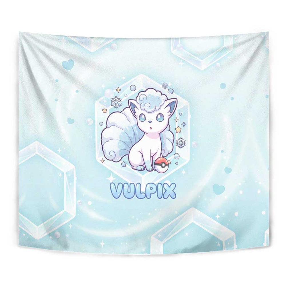 Vulpix Tapestry Frosted Pastel Ice Crystal Art TS04 Vulpix Tapestry Frosted Pastel Ice Crystal Art TS04
