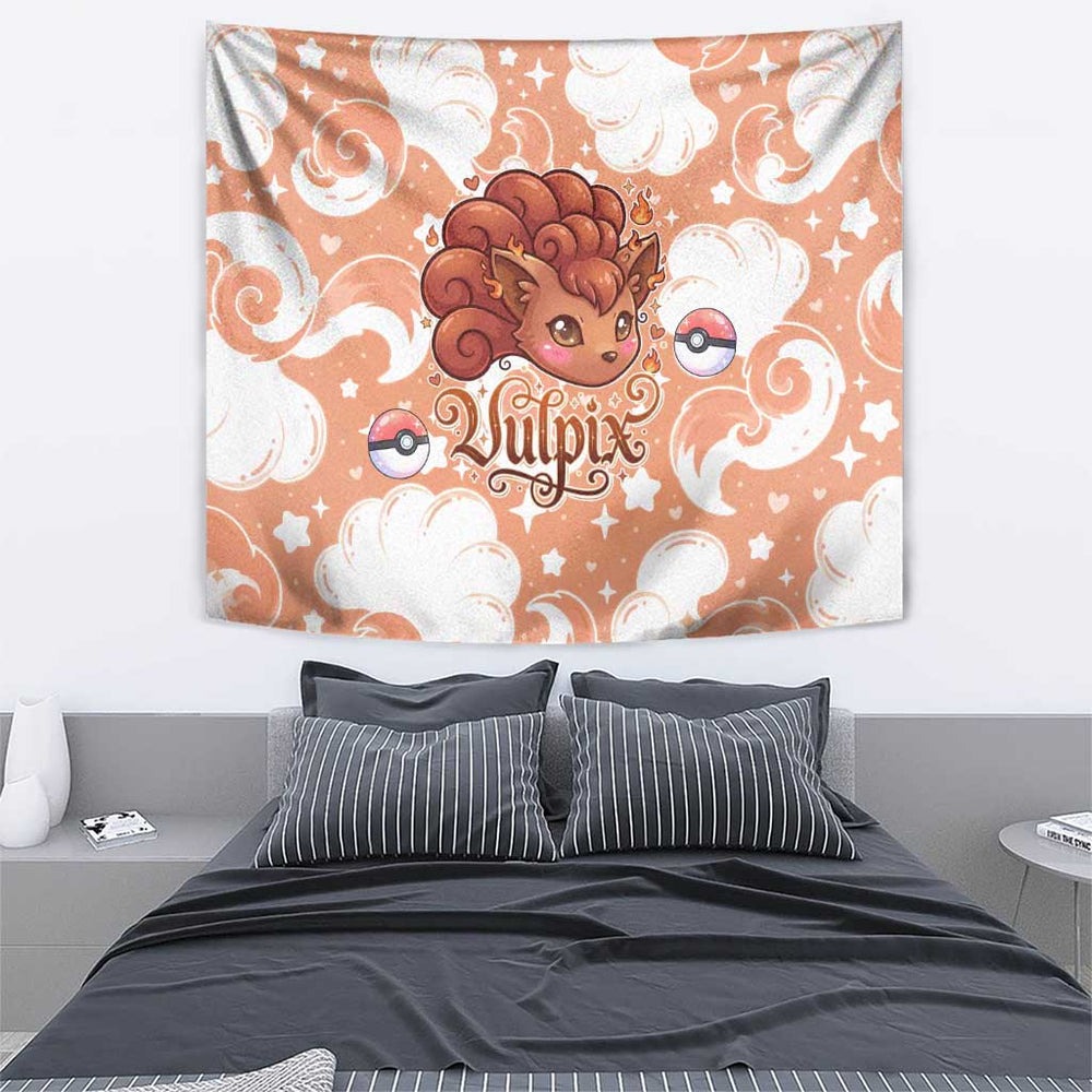 Vulpix Tapestry Vintage Flame Swirl Art TS04