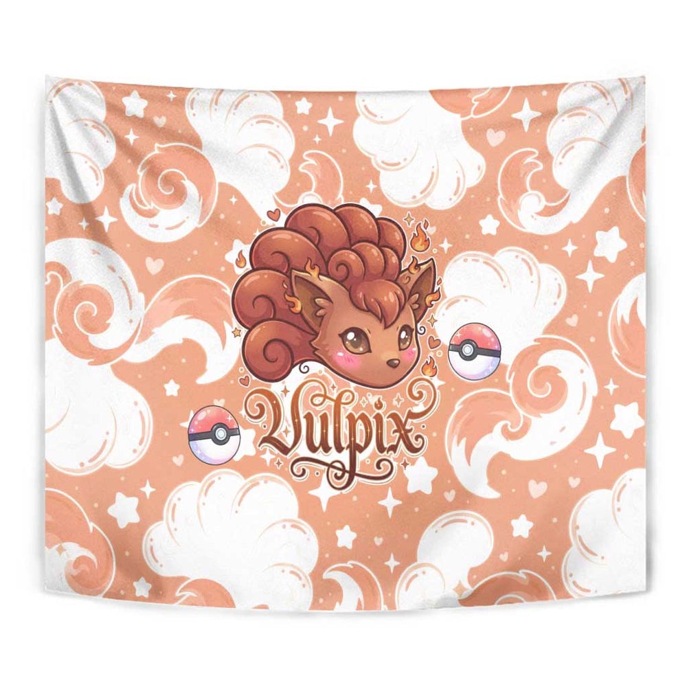 Vulpix Tapestry Vintage Flame Swirl Art TS04