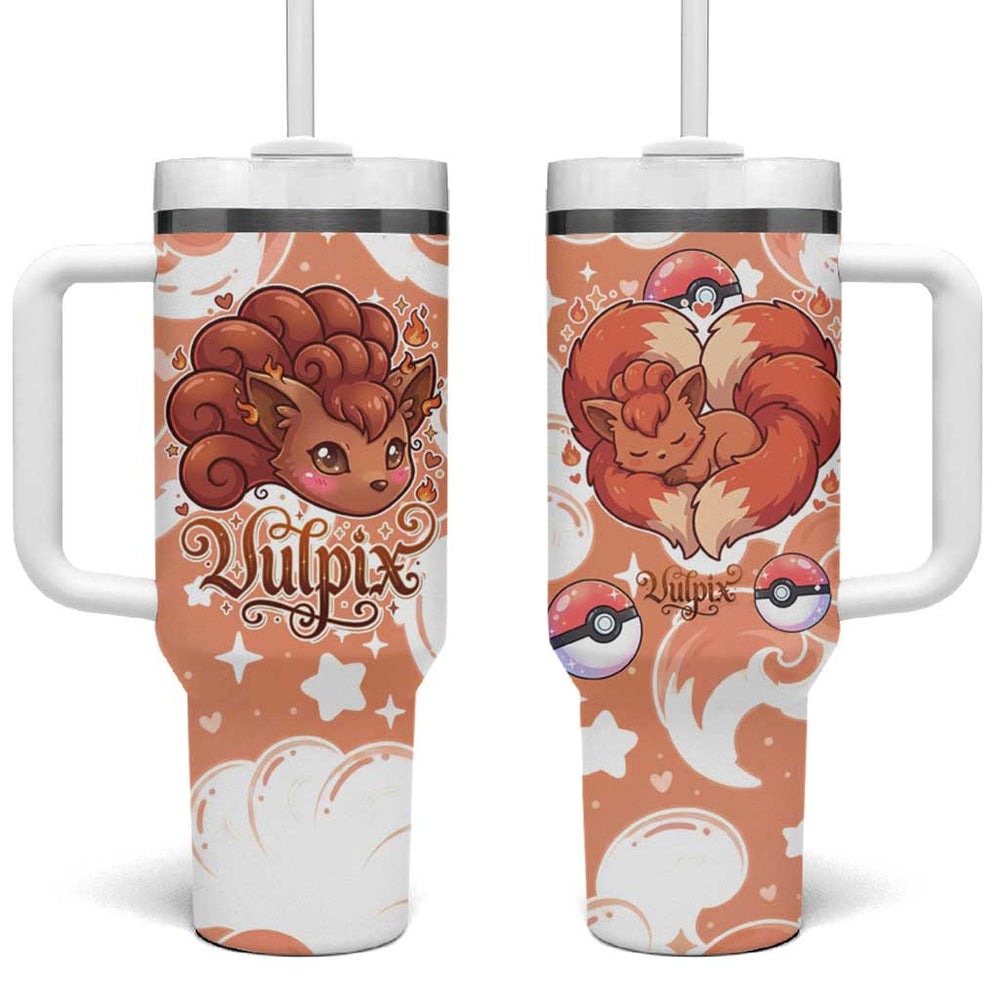 Vulpix Tumbler With Handle Frosted Pastel Ice Crystal Art TS04