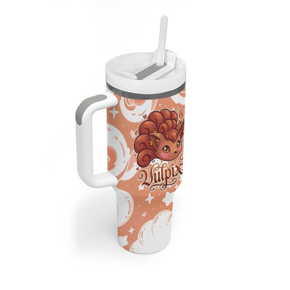 Vulpix Tumbler With Handle Frosted Pastel Ice Crystal Art TS04