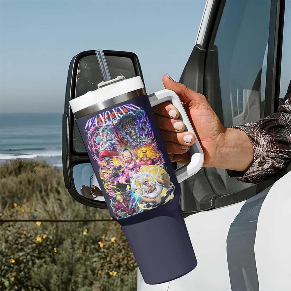 Wano Kuni One Piece Tumbler With Handle Japan Anime Style TS04 Wano Kuni One Piece Tumbler With Handle Japan Anime Style TS04
