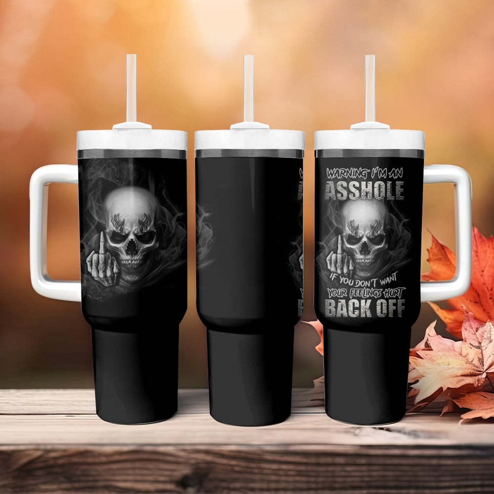 Warning I'm An A Mad Skull Tumbler With Handle TS04