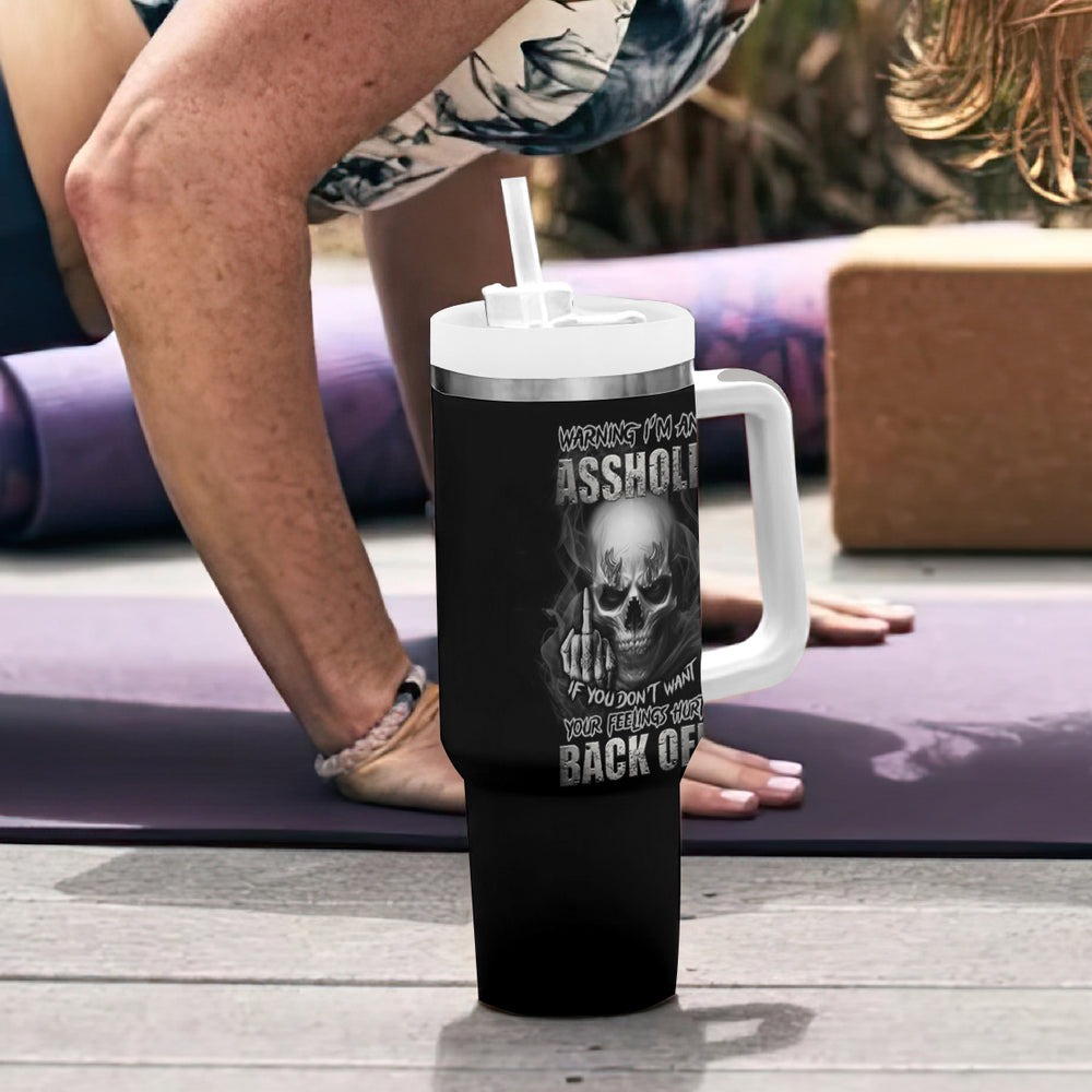 Warning I'm An A Mad Skull Tumbler With Handle TS04