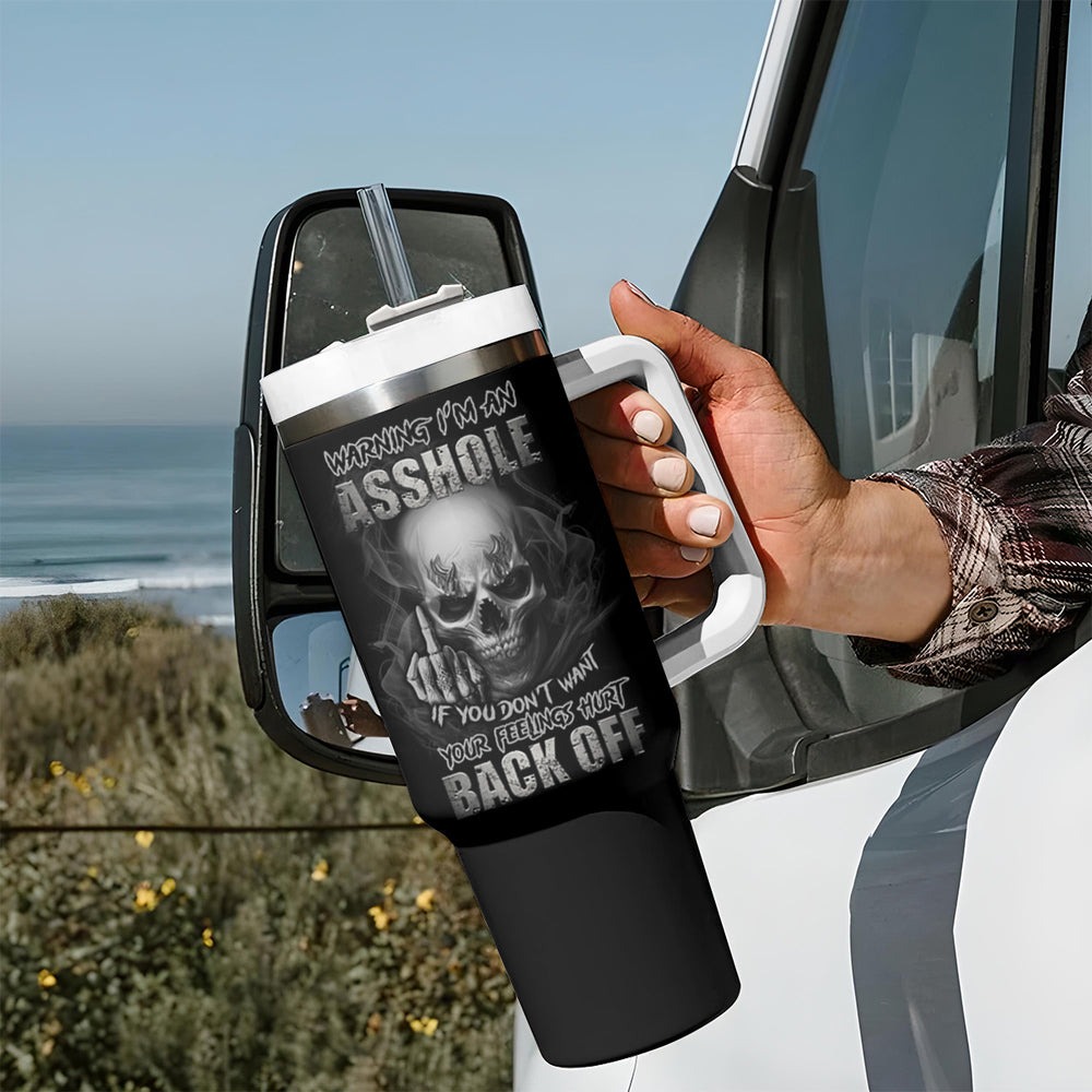 Warning I'm An A Mad Skull Tumbler With Handle TS04