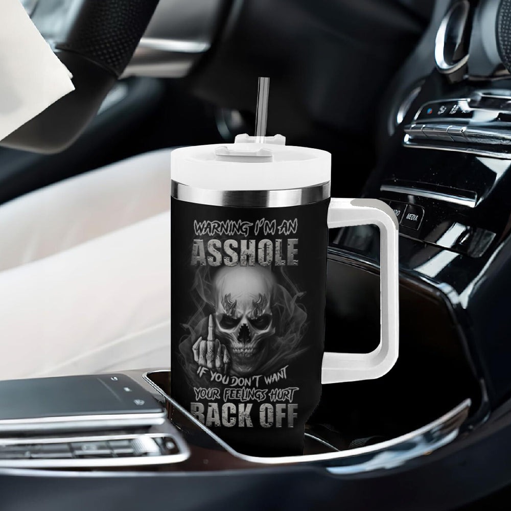 Warning I'm An A Mad Skull Tumbler With Handle TS04