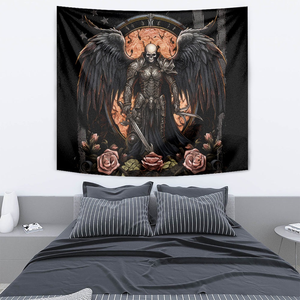 Warrior Skull Tapestry Warriors Are The One Who Always Fight DT01 Warrior Skull Tapestry Warriors Are The One Who Always Fight DT01