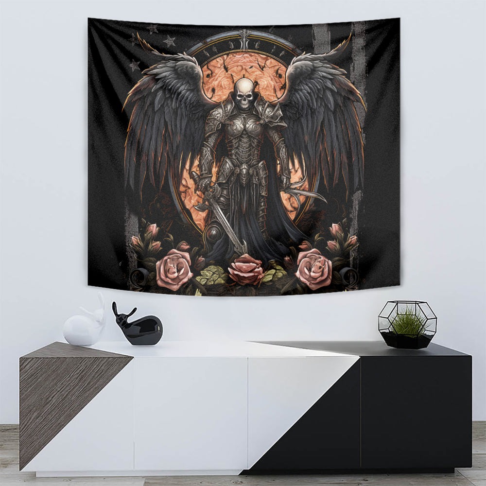 Warrior Skull Tapestry Warriors Are The One Who Always Fight DT01 Warrior Skull Tapestry Warriors Are The One Who Always Fight DT01