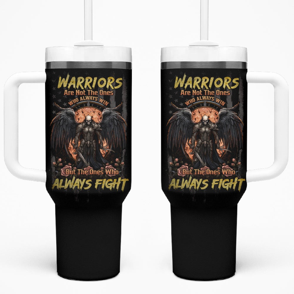 Warrior Skull Tumbler With Handle Don't Pss Off Old People DT01