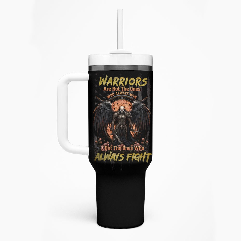 Warrior Skull Tumbler With Handle Don't Pss Off Old People DT01
