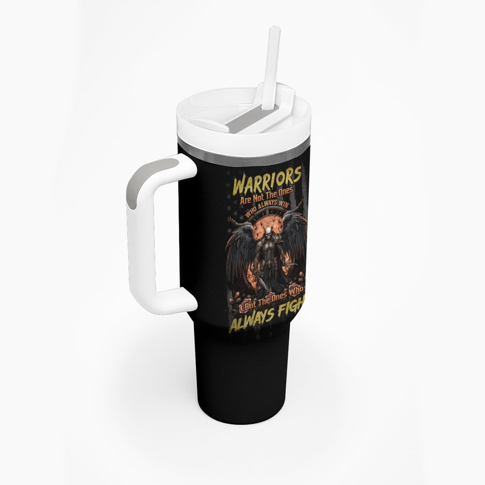 Warrior Skull Tumbler With Handle Don't Pss Off Old People DT01