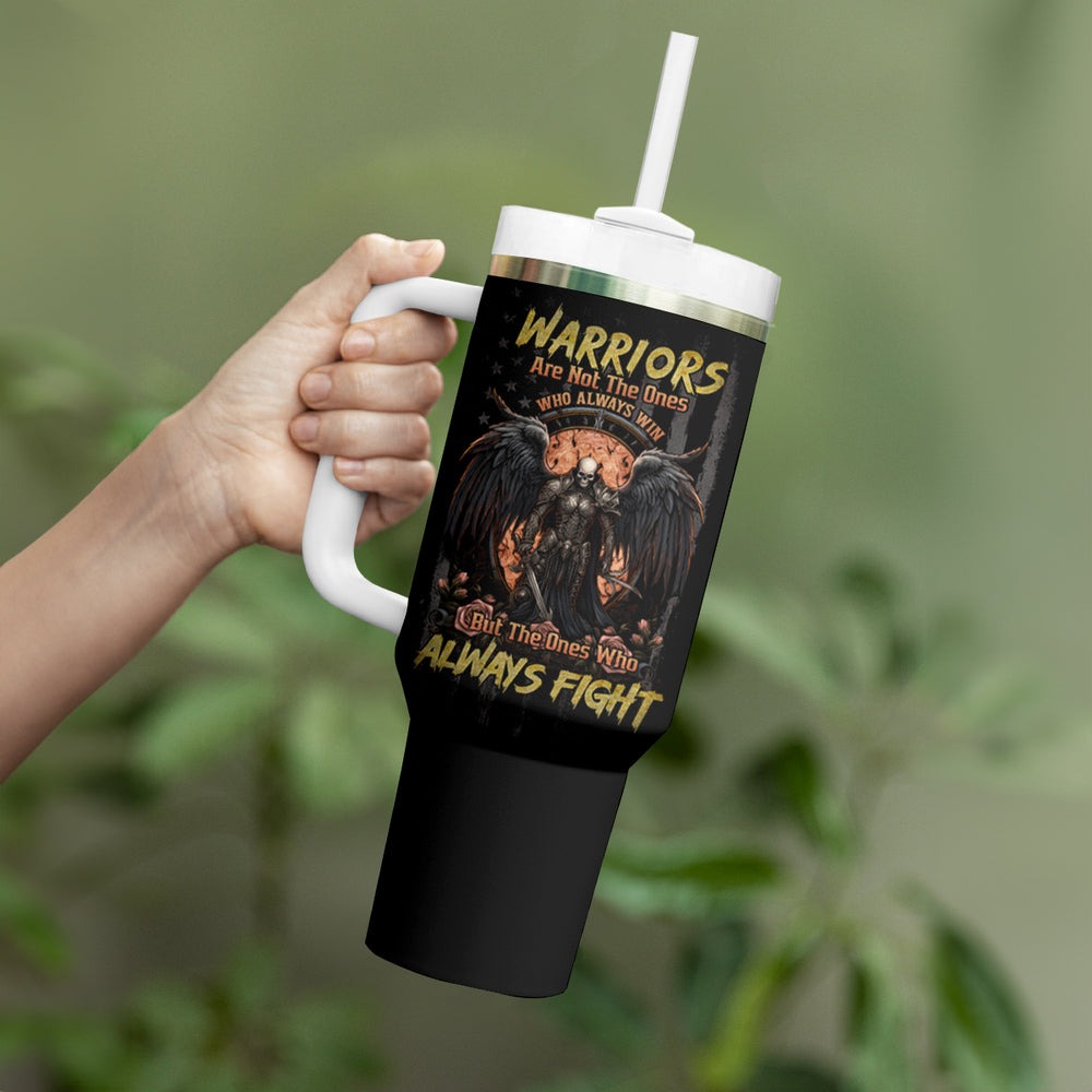 Warrior Skull Tumbler With Handle Don't Pss Off Old People DT01
