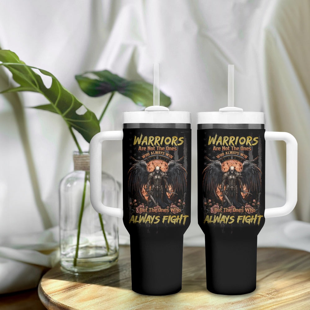 Warrior Skull Tumbler With Handle Don't Pss Off Old People DT01