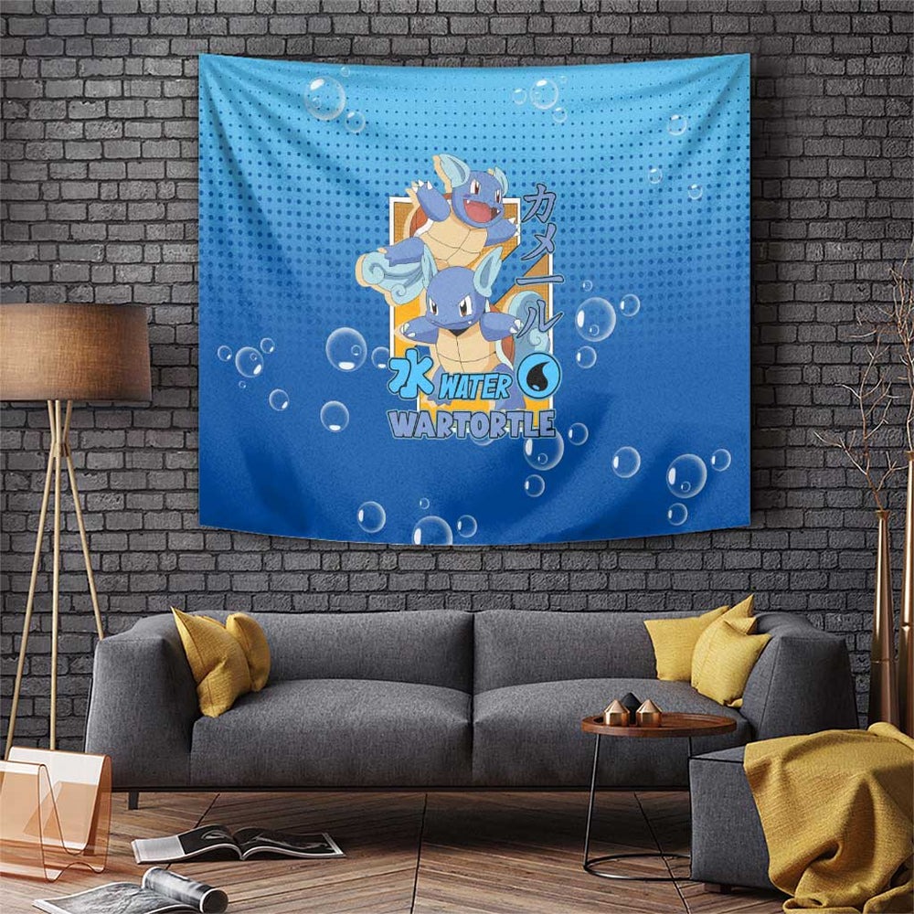 Wartortle Poké Tapestry with Water Type Featuring Strong and Playful Design TS04