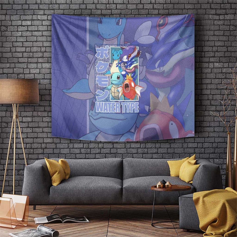 Water Type Poke Tapestry Japan Anime Style TS04 Water Type Poke Tapestry Japan Anime Style TS04