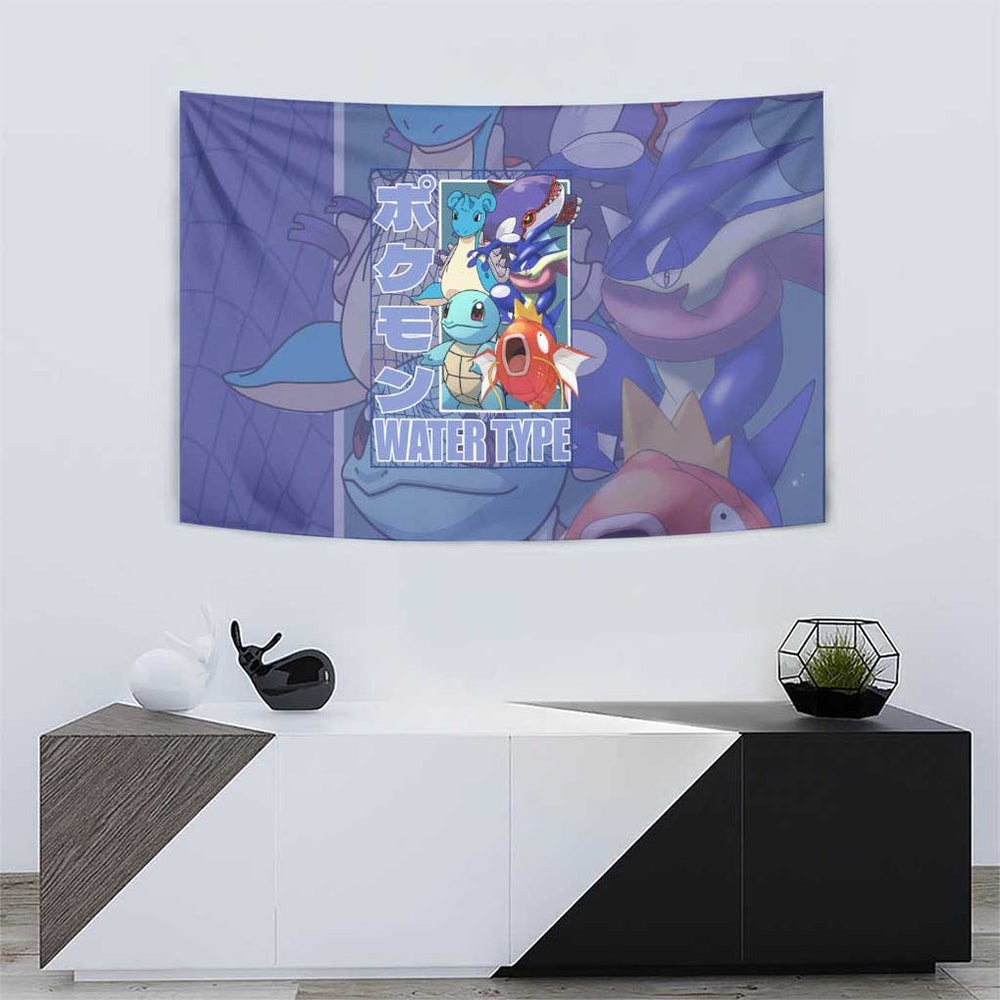 Water Type Poke Tapestry Japan Anime Style TS04 Water Type Poke Tapestry Japan Anime Style TS04