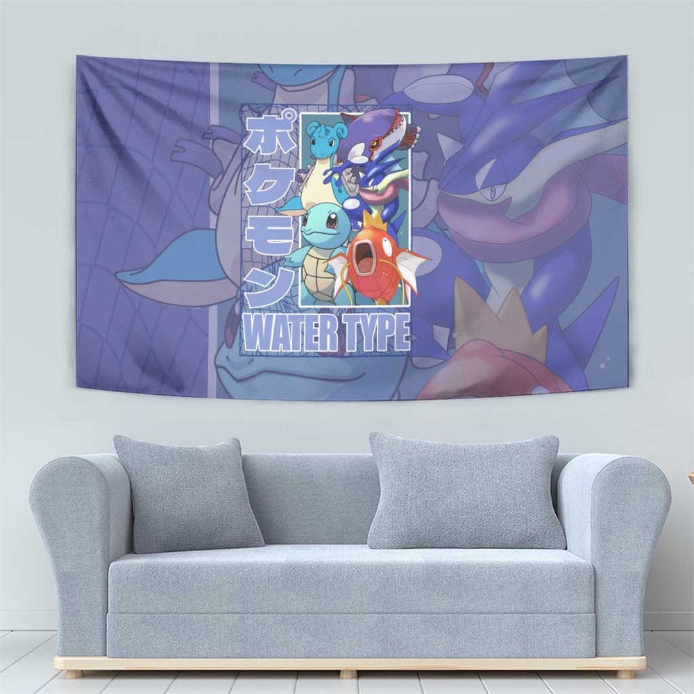 Water Type Poke Tapestry Japan Anime Style TS04 Water Type Poke Tapestry Japan Anime Style TS04