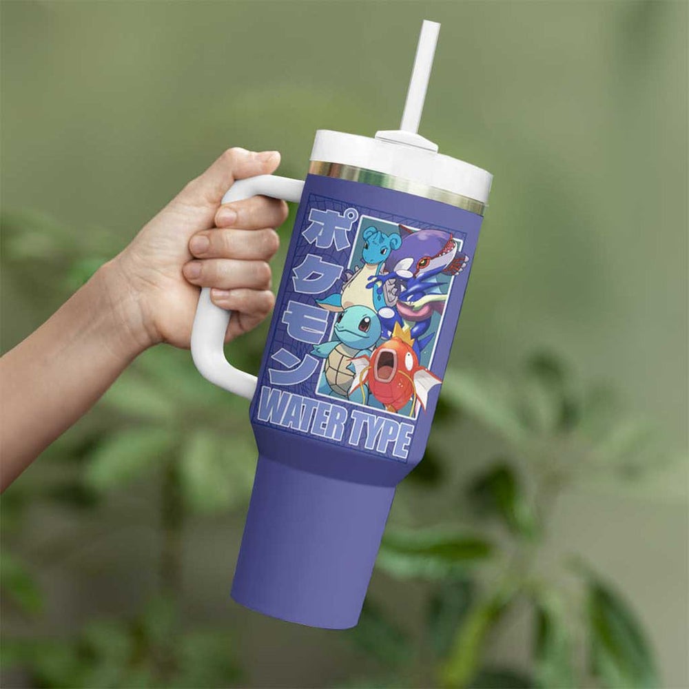 Water Type Poke Tumbler With Handle Japan Anime Style TS04 Water Type Poke Tumbler With Handle Japan Anime Style TS04