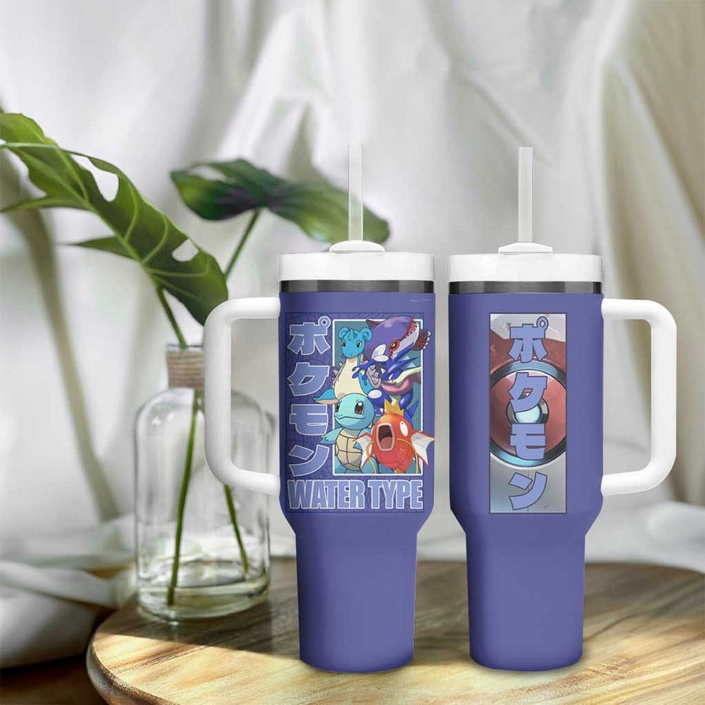 Water Type Poke Tumbler With Handle Japan Anime Style TS04 Water Type Poke Tumbler With Handle Japan Anime Style TS04