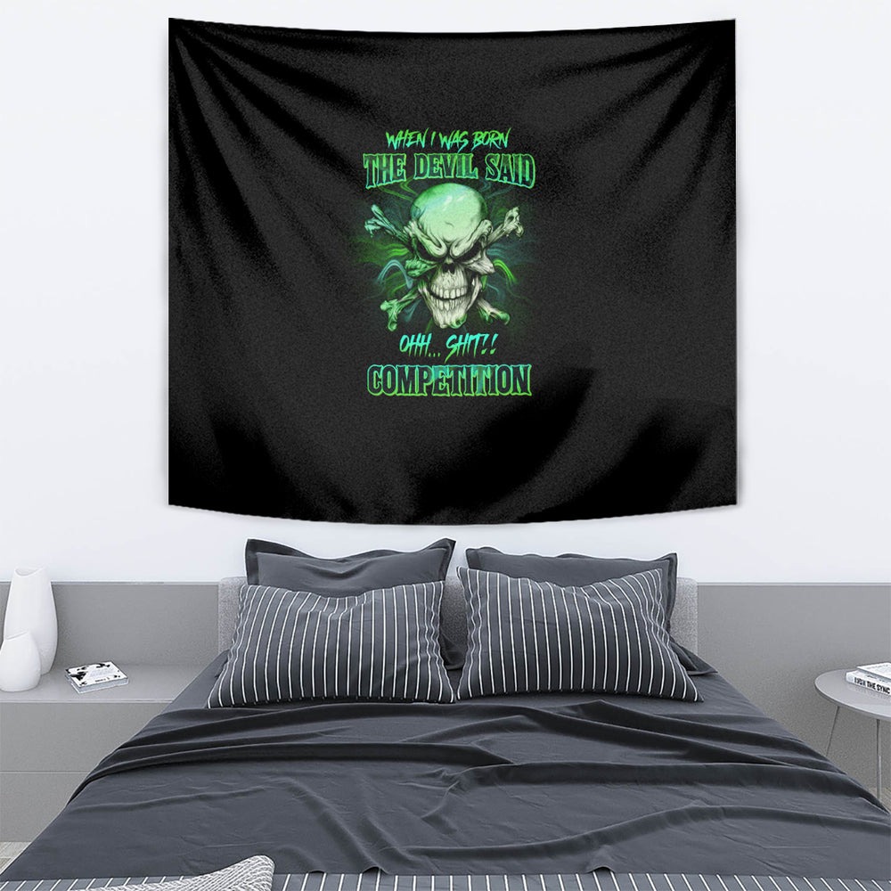 When I Was Born Mad Skull Tapestry TS04