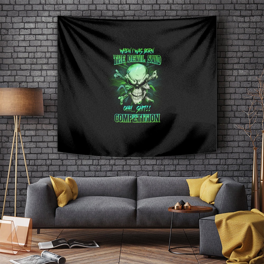 When I Was Born Mad Skull Tapestry TS04