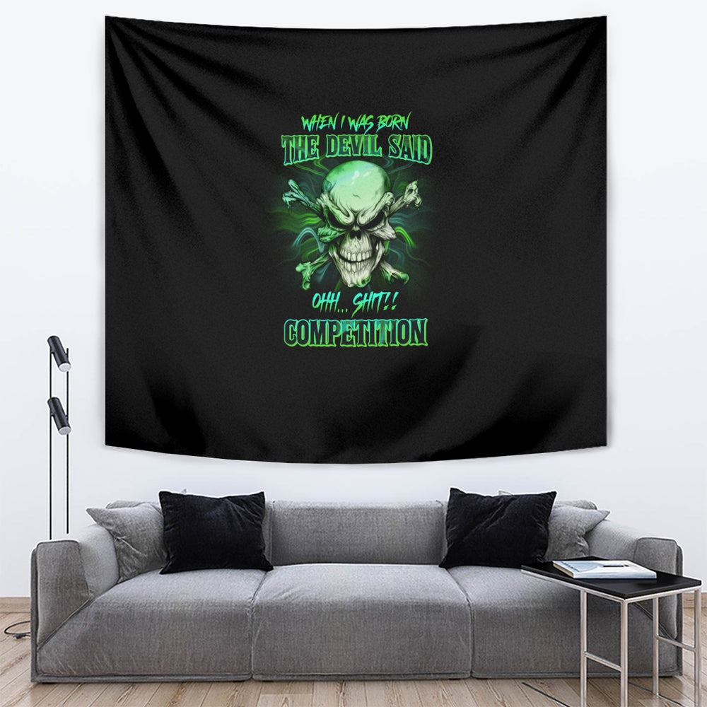 When I Was Born Mad Skull Tapestry TS04