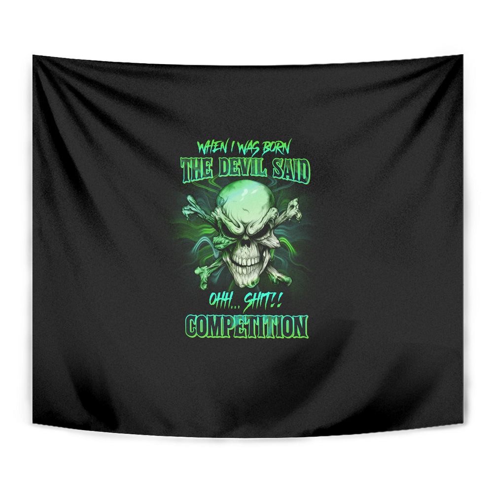 When I Was Born Mad Skull Tapestry TS04