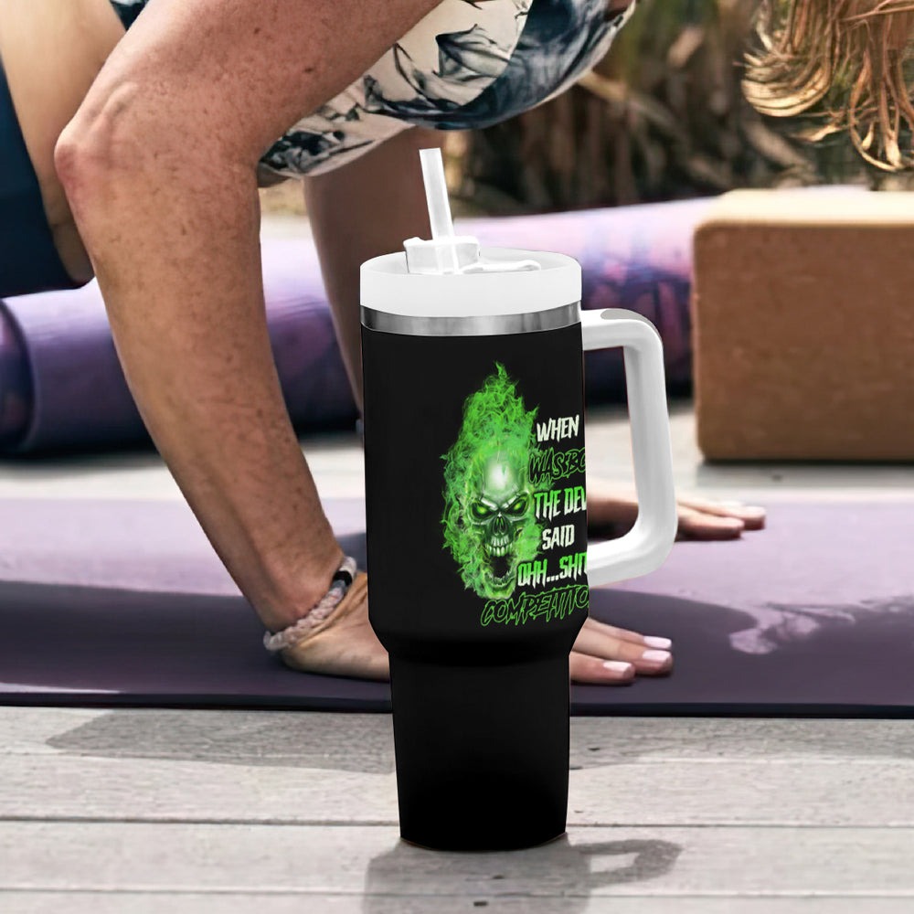 When I Was Born Skull Tumbler With Handle TS04 When I Was Born Skull Tumbler With Handle TS04