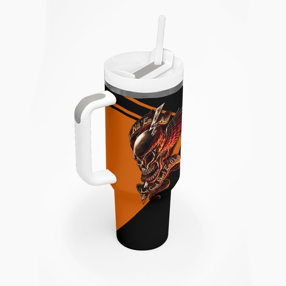 Wings Skull Tumbler With Handle Kill Them All DT01 Wings Skull Tumbler With Handle Kill Them All DT01