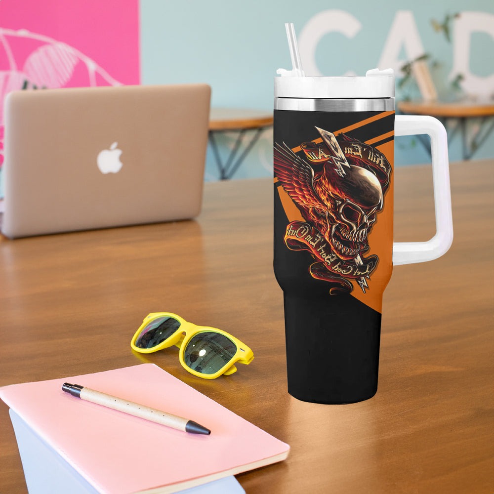 Wings Skull Tumbler With Handle Kill Them All DT01 Wings Skull Tumbler With Handle Kill Them All DT01