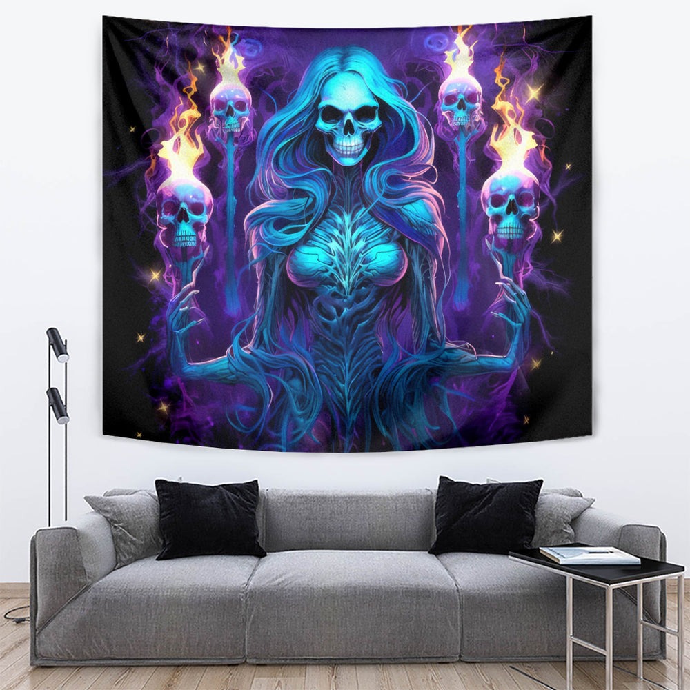 Witch Skull Tapestry Wake Up Beasuty I't Time To Beast DT01 Witch Skull Tapestry Wake Up Beasuty I't Time To Beast DT01