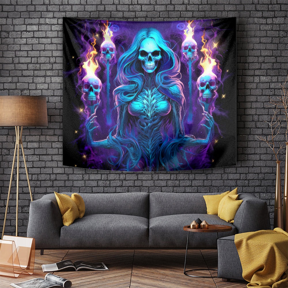 Witch Skull Tapestry Wake Up Beasuty I't Time To Beast DT01 Witch Skull Tapestry Wake Up Beasuty I't Time To Beast DT01