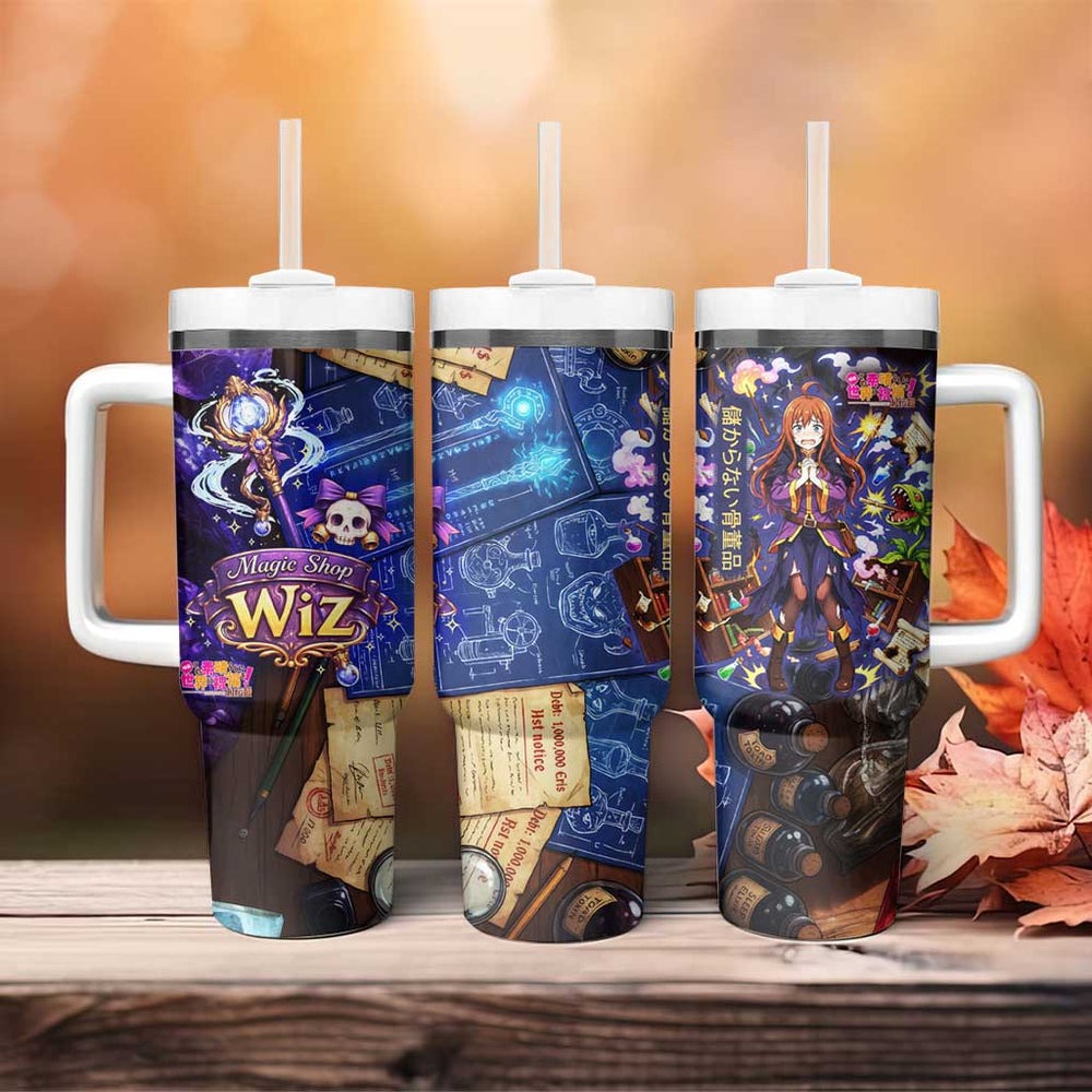 Wiz Magic Shop Tumbler With Handle Alchemical Fantasy Blueprint Style TS04