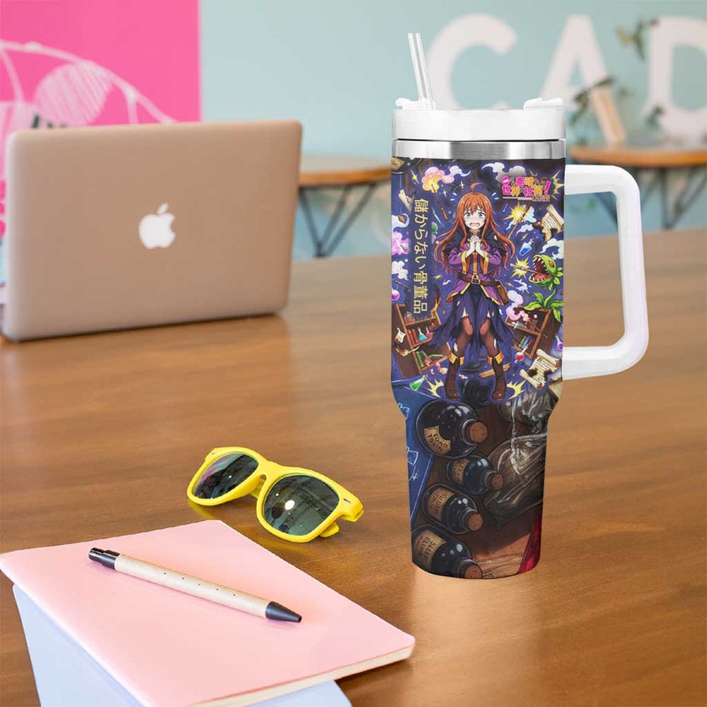 Wiz Magic Shop Tumbler With Handle Alchemical Fantasy Blueprint Style TS04